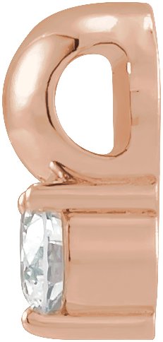 14K Gold Round Natural Diamond Accented Bead Necklace or Pendant - Rose Gold - view 2