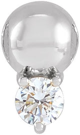 Platinum Round Natural Diamond Accented Bead Necklace or Pendant
