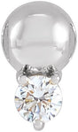 Platinum Round Natural Diamond Accented Bead Necklace or Pendant