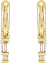 14K Gold Round Natural Diamond Fringe Hoop Earrings - Yellow Gold - view 2