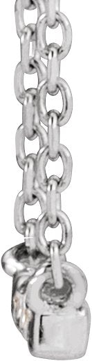 Platinum Round Natural Diamond French-Set Bar Necklace – 1.3-1.5mm Stones - view 2