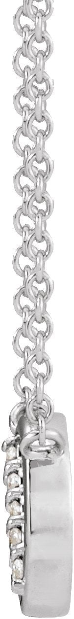14K Gold Round Natural Diamond Circle Necklace – 0.03 CTW - White Gold - view 2