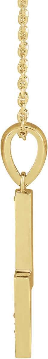 14K Gold Round Natural Diamond Lightning Bolt Necklace or Pendant - Yellow Gold - view 2