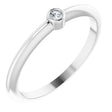 Platinum Round Natural Diamond Bezel-Set Stackable Ring – 2-5.7mm Stones