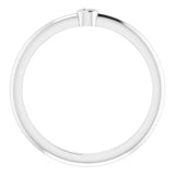 Platinum Round Natural Diamond Bezel-Set Stackable Ring – 2-5.7mm Stones - view 2
