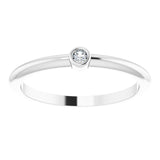 Platinum Round Natural Diamond Bezel-Set Stackable Ring – 2-5.7mm Stones - view 3