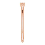 14K Gold Round Natural Diamond Bezel-Set Stackable Ring – 2-5.7mm Stones - Rose Gold - view 4