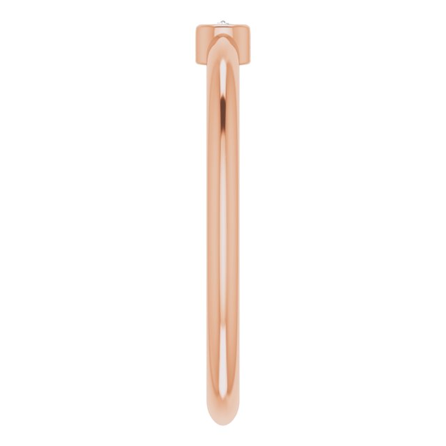 14K Gold Round Natural Diamond Bezel-Set Stackable Ring – 2-5.7mm Stones - Rose Gold - view 4