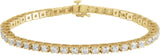 14K Gold Round Natural Diamond Line Bracelet – 1.4-3.1mm Stones - Yellow Gold