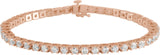 14K Gold Round Lab-Grown Diamond Line Bracelet – 1.4-4.25mm Stones - Rose Gold