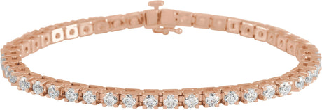 14K Gold Round Lab-Grown Diamond Line Bracelet – 1.4-4.25mm Stones - Rose Gold