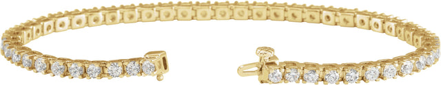 14K Gold Round Lab-Grown Diamond Line Bracelet – 1.4-4.25mm Stones - Yellow Gold - view 2