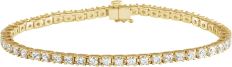14K Gold Round Lab-Grown Diamond Line Bracelet – 1.4-4.25mm Stones - Yellow Gold