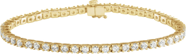 14K Gold Round Lab-Grown Diamond Line Bracelet – 1.4-4.25mm Stones - Yellow Gold