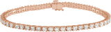 14K Gold Round Lab-Grown Diamond Line Bracelet – 1.4-4.25mm Stones - Rose Gold