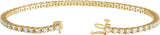 14K Gold Round Natural Diamond Line Bracelet – 1.4-3.1mm Stones - Yellow Gold - view 2