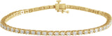 14K Gold Round Natural Diamond Line Bracelet – 1.4-3.1mm Stones - Yellow Gold