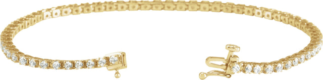 14K Gold Round Lab-Grown Diamond Line Bracelet – 1.4-4.25mm Stones - Yellow Gold - view 2