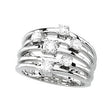 14K Gold Round Natural Diamond Accented Right Hand Ring - White Gold
