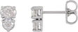 14K Gold Oval Lab-Grown Diamond Two-Stone Earrings - White Gold