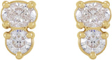 14K Gold Oval Lab-Grown Diamond Two-Stone Earrings - Rose Gold - view 3