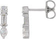 Platinum Natural Diamond Multi-Shape Bar Earrings