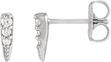 14K Gold Round Natural Diamond Spike Earrings II - White Gold