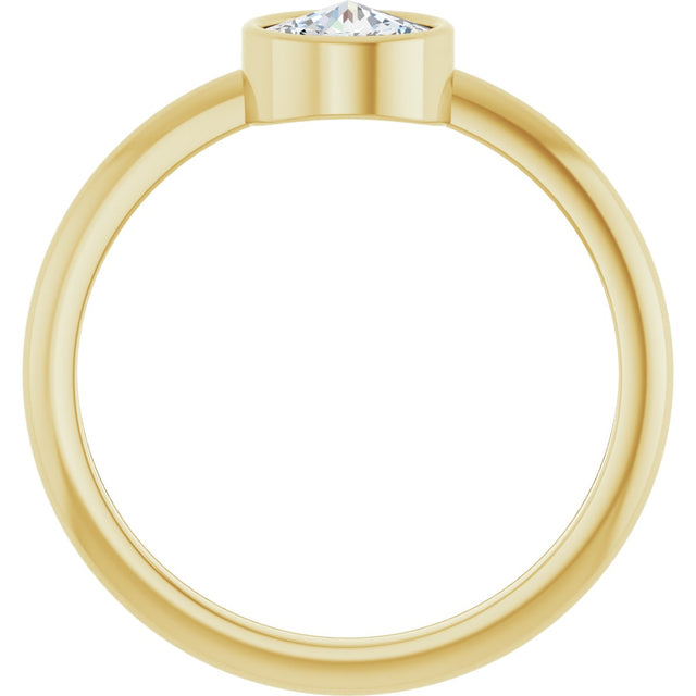 14K Gold Round Natural Diamond Bezel-Set Stackable Ring – 2-5.7mm Stones - Yellow Gold - view 2