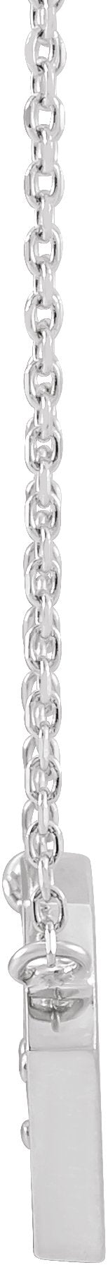 14K Gold Round Natural Diamond Tiny Diamond Necklace - White Gold - view 2