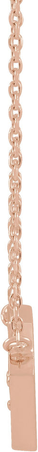 14K Gold Round Natural Diamond Tiny Diamond Necklace - Rose Gold - view 2