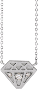 Platinum Round Natural Diamond Tiny Diamond Necklace