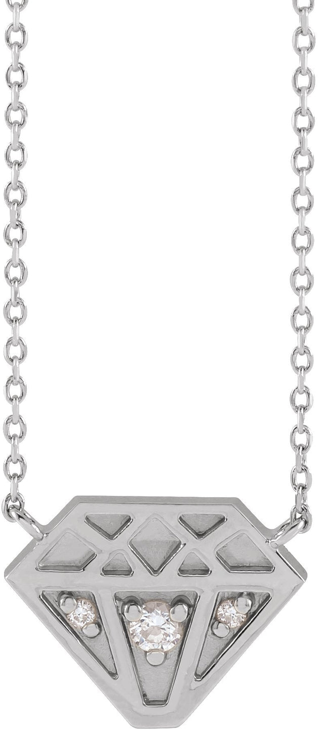 Platinum Round Natural Diamond Tiny Diamond Necklace