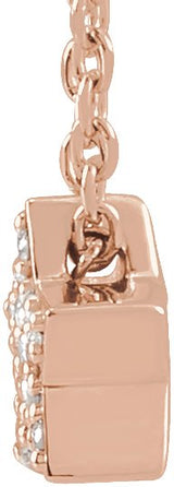 14K Gold Round Natural Diamond Star Necklace or Slide Pendant - Rose Gold - view 2