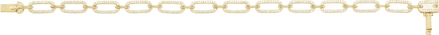 14K Gold Round Natural Diamond Accented Link Bracelet – 0.8mm Stones - Yellow Gold - view 2
