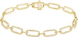 14K Gold Round Natural Diamond Accented Link Bracelet – 0.8mm Stones - Yellow Gold