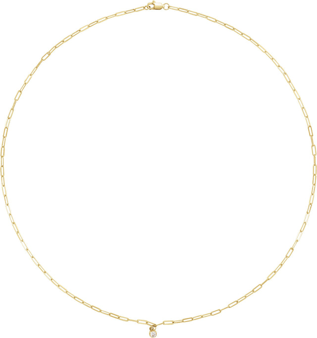 14K Gold Marquise Natural Diamond Micro Bezel-Set Necklace - Yellow Gold - view 3