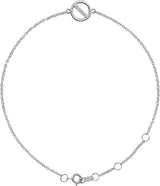 Platinum Round Natural Diamond Circle Bracelet