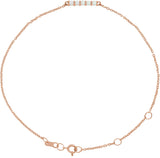 14K Gold Round Natural Ethiopian Opal Cabochon Bar Bracelet - Rose Gold