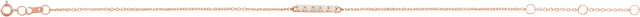 14K Gold Round Natural Ethiopian Opal Cabochon Bar Bracelet - Rose Gold - view 2