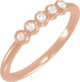 14K Gold Round Natural Diamond Rose-Cut Stackable Ring - Rose Gold