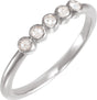 Platinum Round Natural Diamond Rose-Cut Stackable Ring