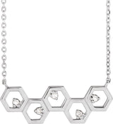 Platinum Round Natural Diamond Honeycomb Necklace
