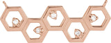 14K Gold Round Natural Diamond Honeycomb Necklace - Rose Gold