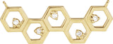 14K Gold Round Natural Diamond Honeycomb Necklace - Yellow Gold