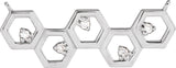 Platinum Round Natural Diamond Honeycomb Necklace