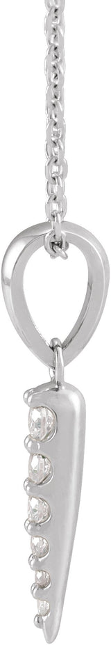14K Gold Round Natural Diamond Spike Necklace or Pendant - White Gold - view 2