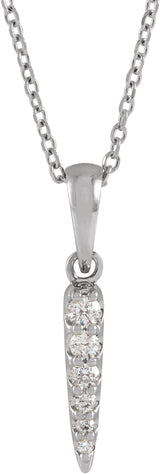 Platinum Round Natural Diamond Spike Necklace or Pendant