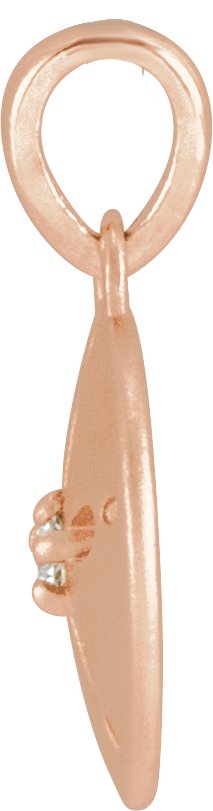14K Gold Round Natural Diamond Sand Dollar Necklace or Pendant - Rose Gold - view 2