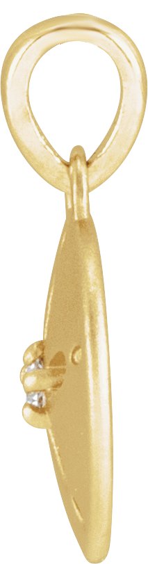 14K Gold Round Natural Diamond Sand Dollar Necklace or Pendant - Yellow Gold - view 2
