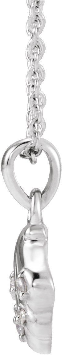 Platinum Round Natural Diamond Seashell Necklace or Pendant - view 2